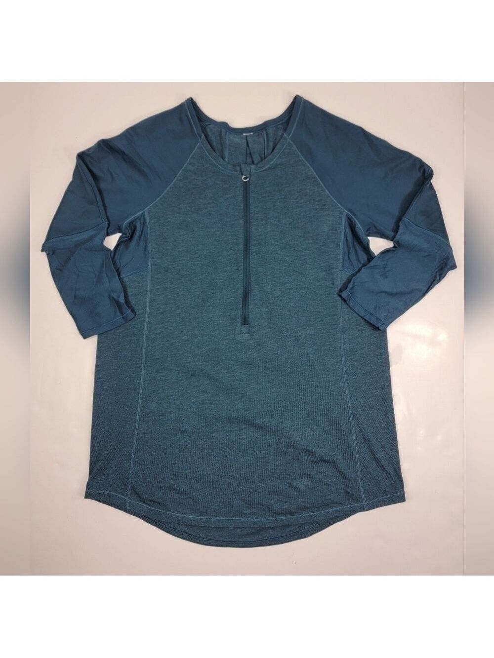 Lululemon Clip It Long Sleeve 1/2 Zip Teal Activewear Top Women's Size 4